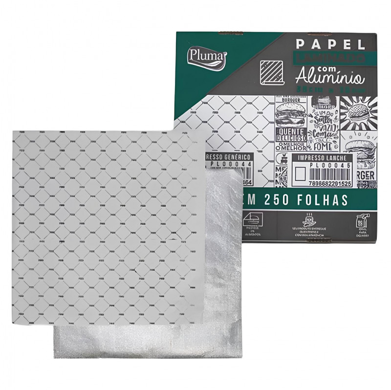 Papel Laminado C/Alumínio Gener 38X38 - Pacote C/250 Unidade