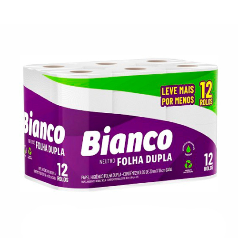 HIGIENICO FD 30 MT BIANCO NEUTRO L12P11 M - 1291 PT COM 12 UN