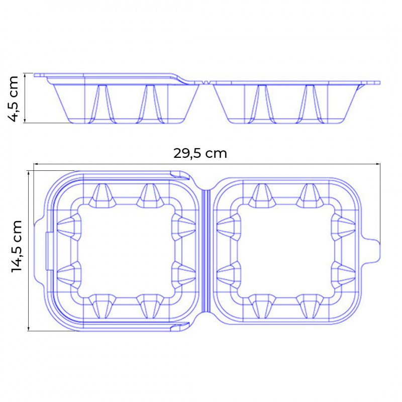 Hamburgueira Eps 295x145x45 Copobras -CH-002 Preta C/ 100 Un
