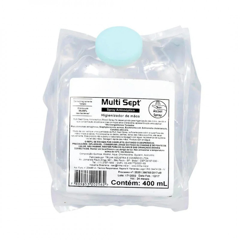 ALCOOL ESPUMA 70% 400 ML EXACCTA ANTISSEP - HC-PAE400 BAG UN COM 1 UN