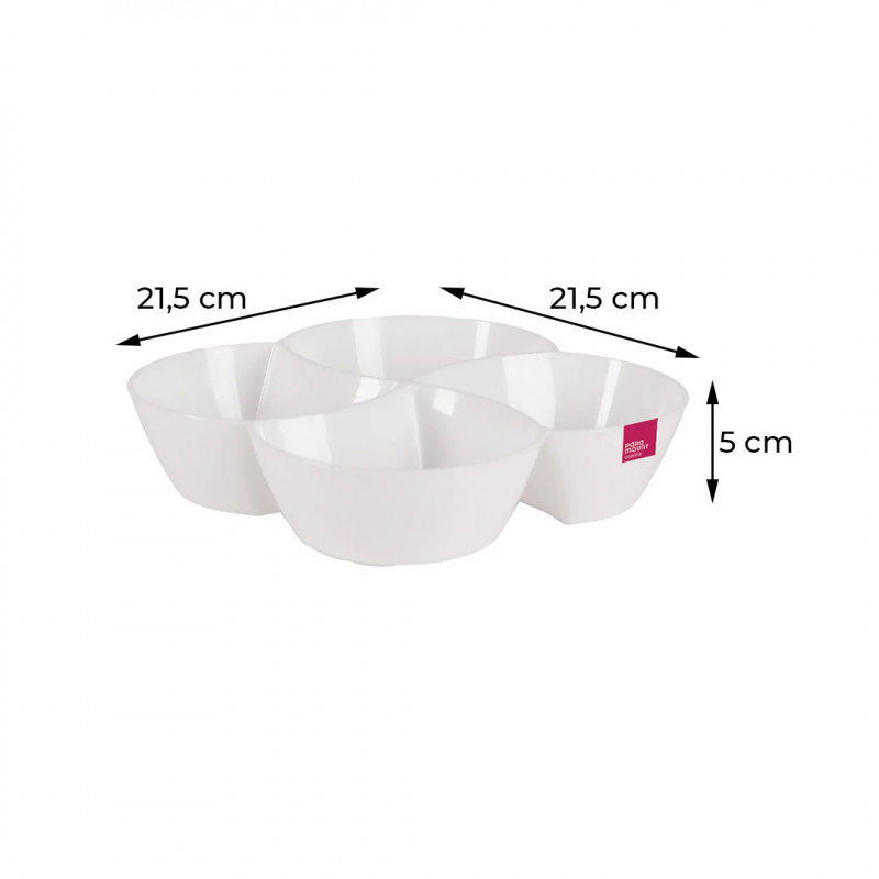 PETISQUEIRA C/4 DIV LE CHEF 21,5x21,5x5 - 1795 BRANCA UN COM 1 UN