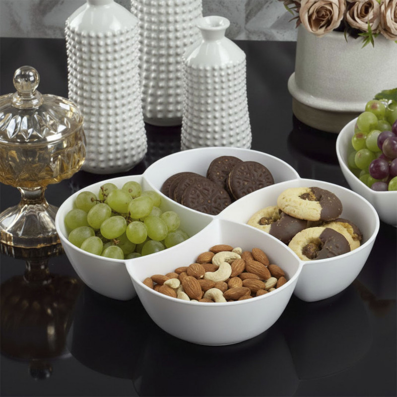 PETISQUEIRA C/4 DIV LE CHEF 21,5x21,5x5 - 1795 BRANCA UN COM 1 UN