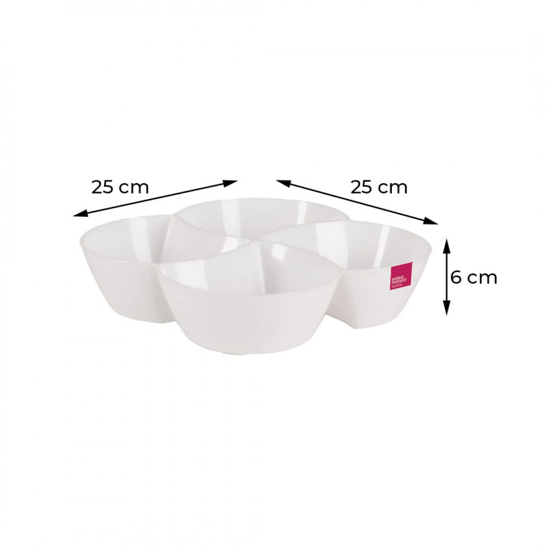 PETISQUEIRA C/4 DIV LE CHEF 25x25x6 - 1796 BRANCA UN COM 1 UN