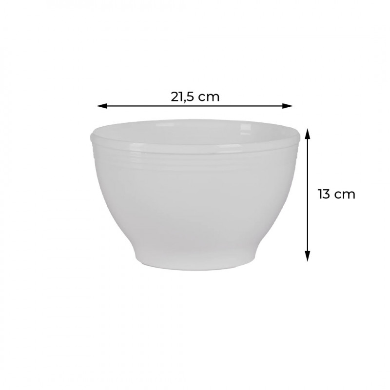 BOWL REDONDO LE CHEF 21,5x13 - 1804 BRANCO UN COM 1 UN