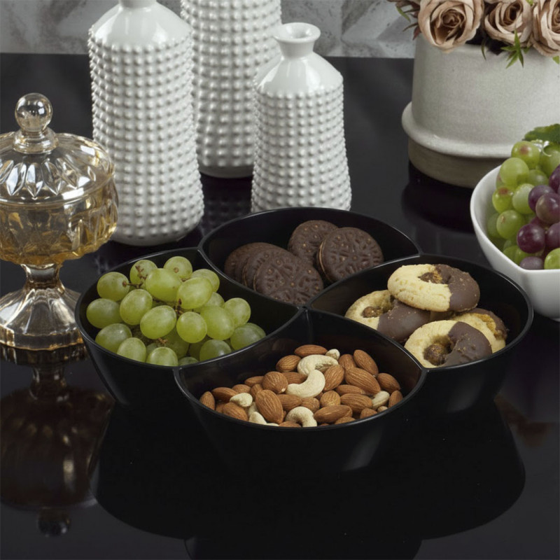 PETISQUEIRA C/4 DIV LE CHEF 21x21x5 - 1849 PRETA UN COM 1 UN