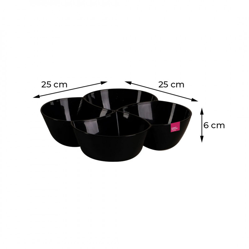 PETISQUEIRA C/4 DIV LE CHEF 25x25x6 - 1850 PRETA UN COM 1 UN