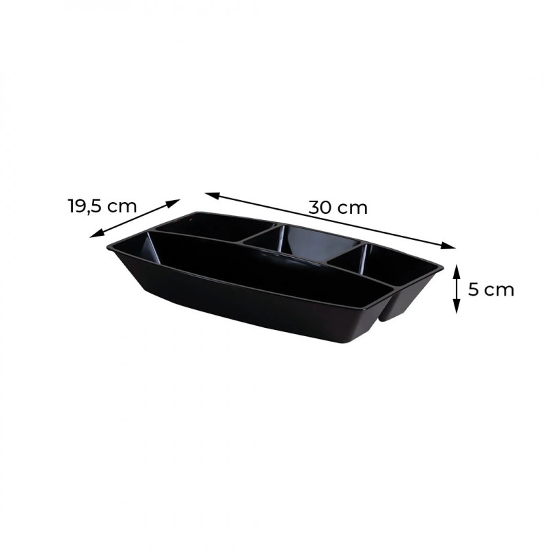 PETISQUEIRA C/4 DIV LE CHEF 30x19,5x5 - 1853 PRETA UN COM 1 UN