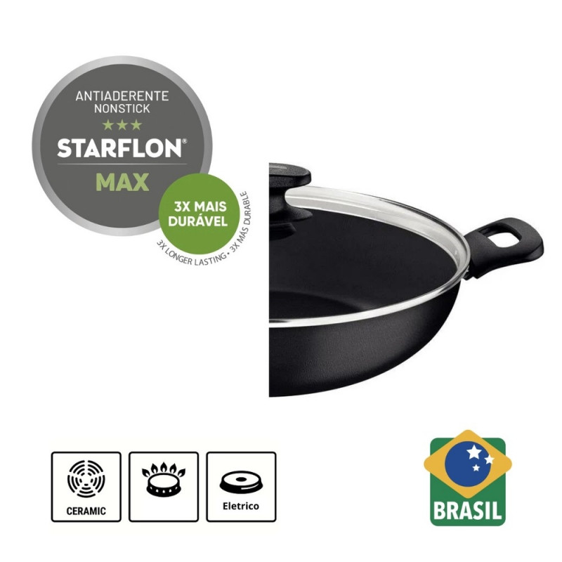 Panela Wok Loreto 28 Cm Grafite - 27817/120 Com 1 Unidade