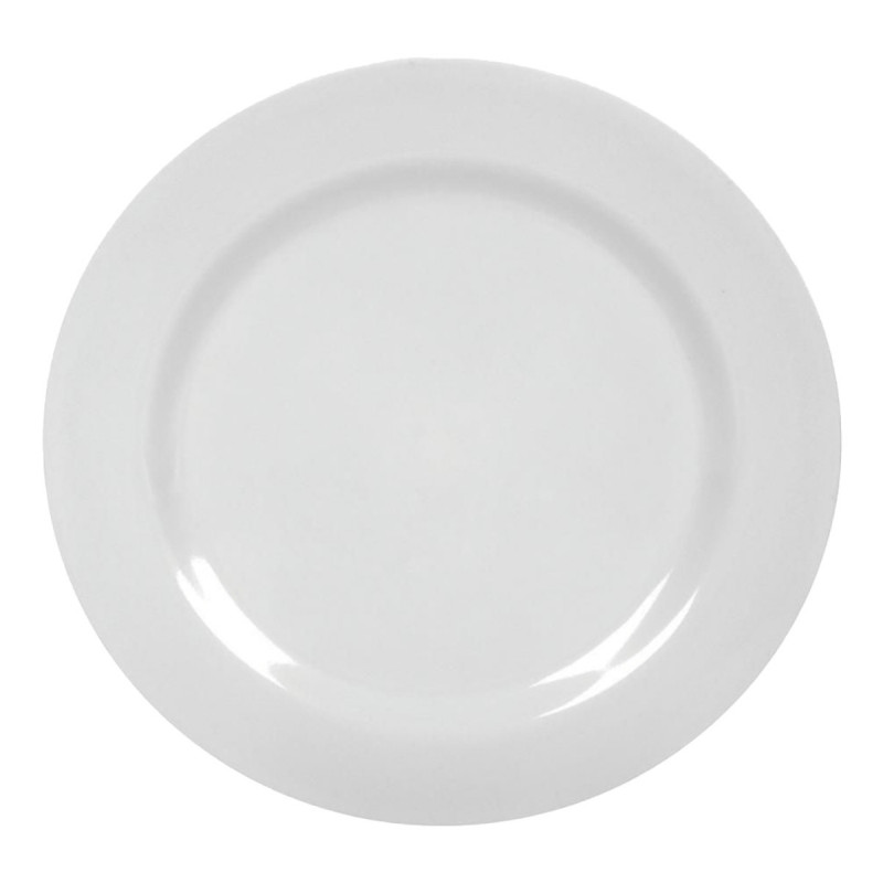 PRATO RASO MELAMINE BRANCA 25 CM YANGZI - 2972 UN COM 1 UN