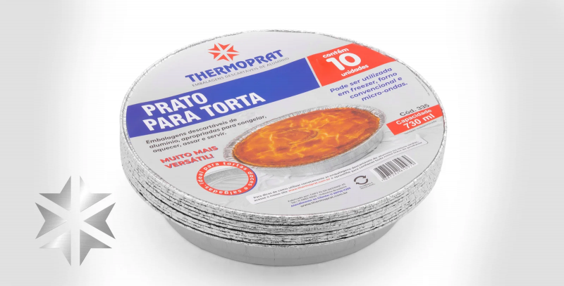PRATO ALUM TORTA 730ML S/TP THERMOPRAT - 335 CX COM 200 UN