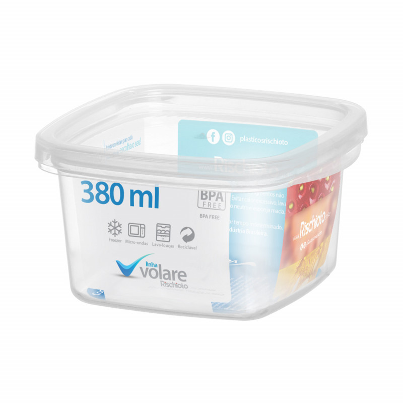 POTE QUADRADO VOLARE 380 ML RISCHIOTO - 0400 UN COM 1 UN