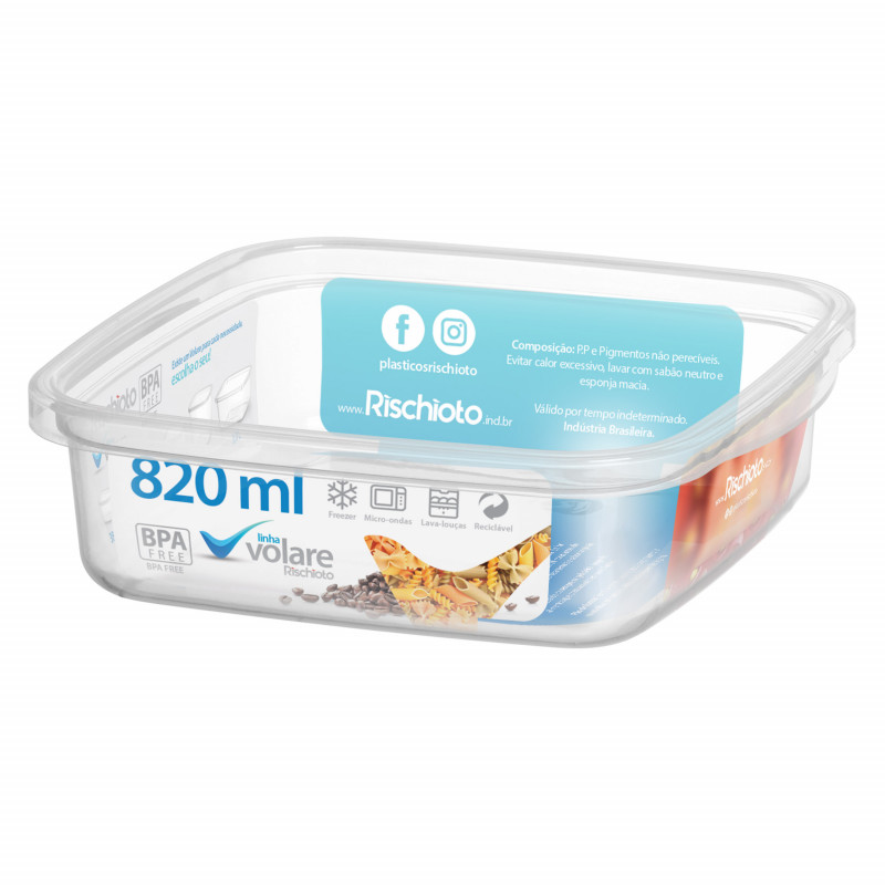 POTE QUADRADO VOLARE 820 ML RISCHIOTO - 0402 UN COM 1 UN