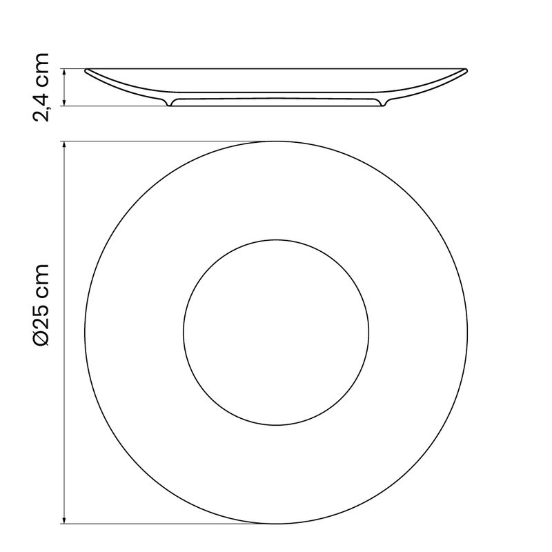 Prato Porcelana Raso 25cm Clarice Tramontina