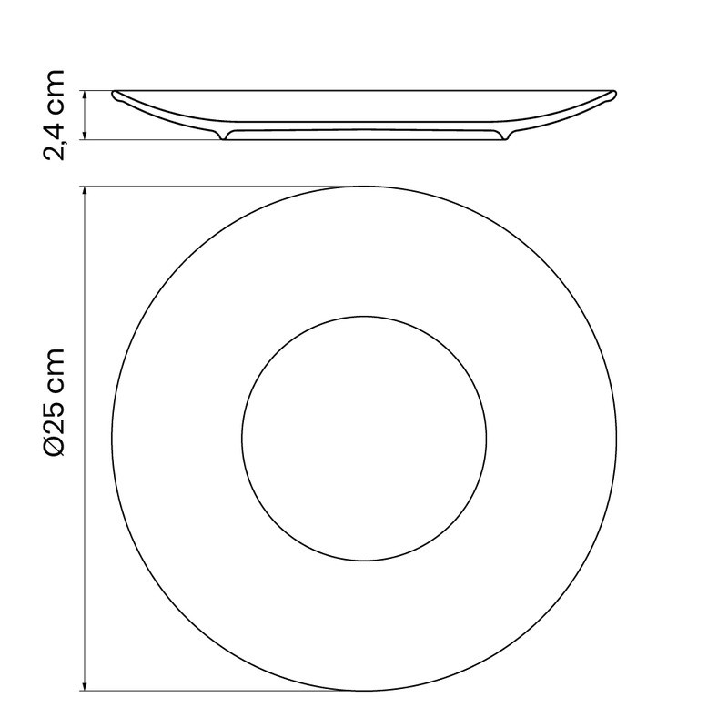 Prato Porcelana Raso 25cm Tramontina