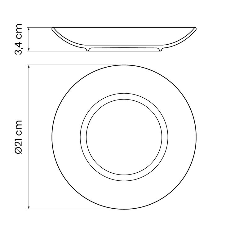 Prato Porcelana Fundo 21cm Tramontina