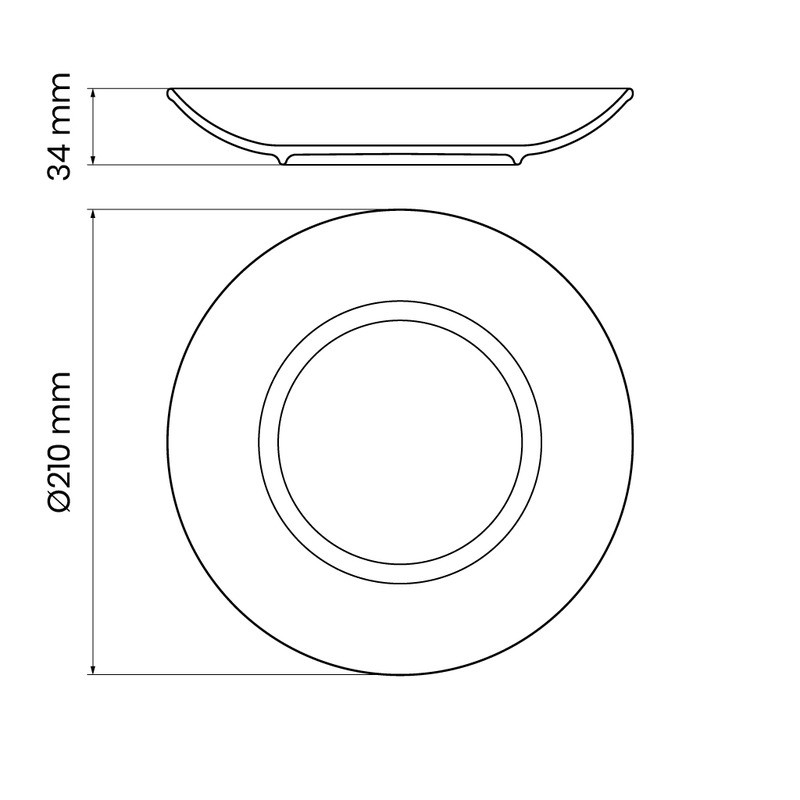 PRATO PORCELANA FUNDO 21 CM TRAMONTINA - 96900/027 CX COM 12 UN