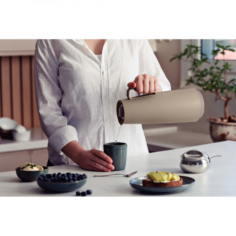 Bule Térmico Tramontina Exata Bege Com Ampola De Vidro 1 L