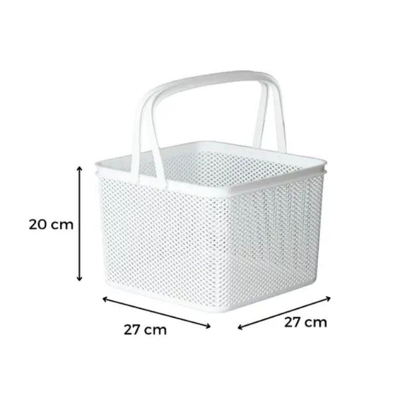 CESTO C/ALCA QUADRADO BR 27X27X20CM LINEA - 1991 UN COM 1 UN