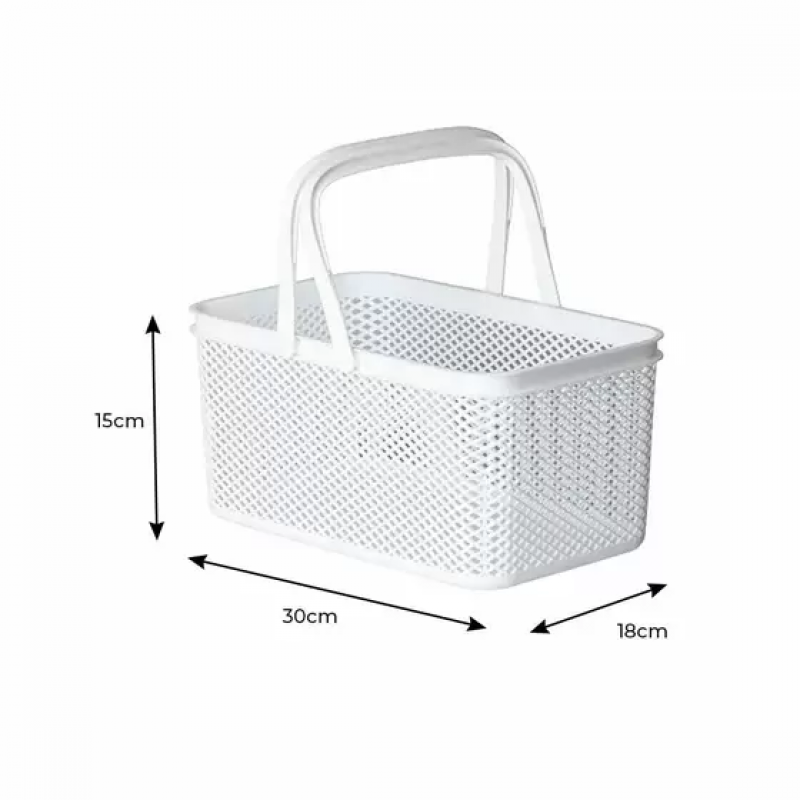 CESTO C/ALCA RETANGULAR BR 30X18X15CM LIN - 1992 UN COM 1 UN