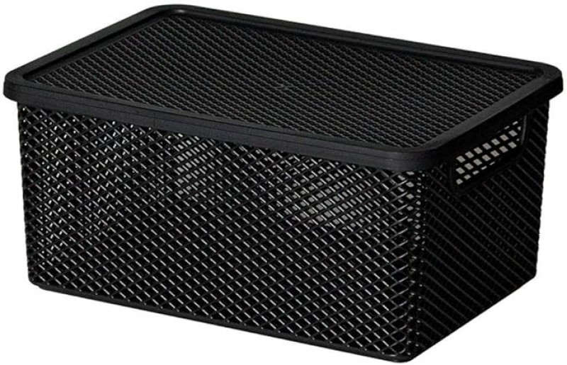 CESTO ORG C/TAMPA PR 26x18x12CM LINE - 2012 UN COM 1 UN