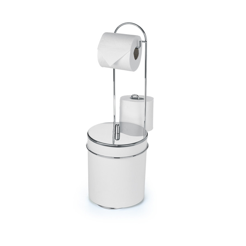 Suporte Porta Papel Higiênico Com Lixeira 5l Tampa Inox 1245