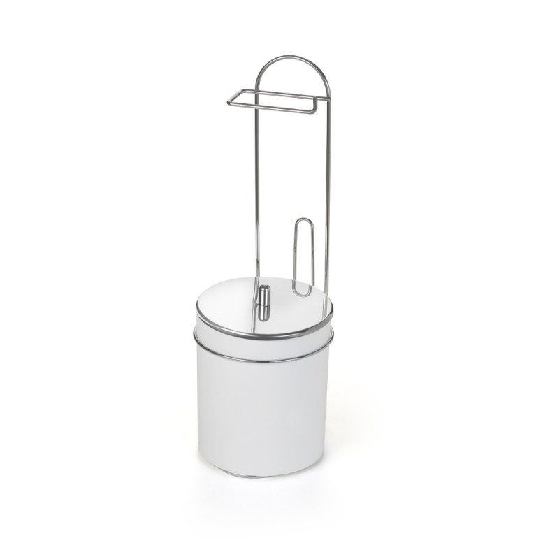 Suporte Porta Papel Higiênico Com Lixeira 5l Tampa Inox 1245