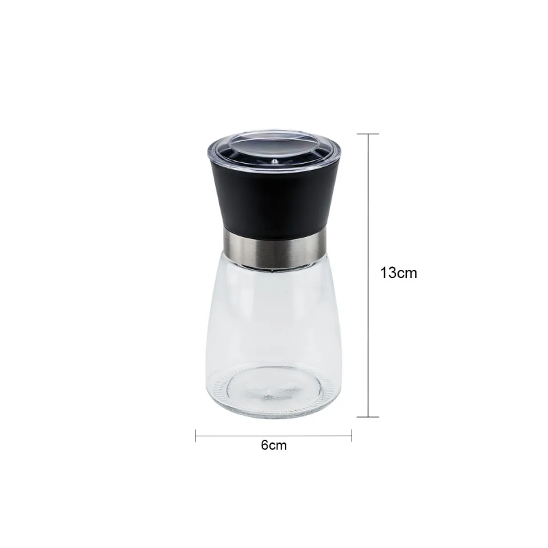MOEDOR SAL/PIMENTA VIDRO 13 CM PR - 6259 UN COM 1 UN