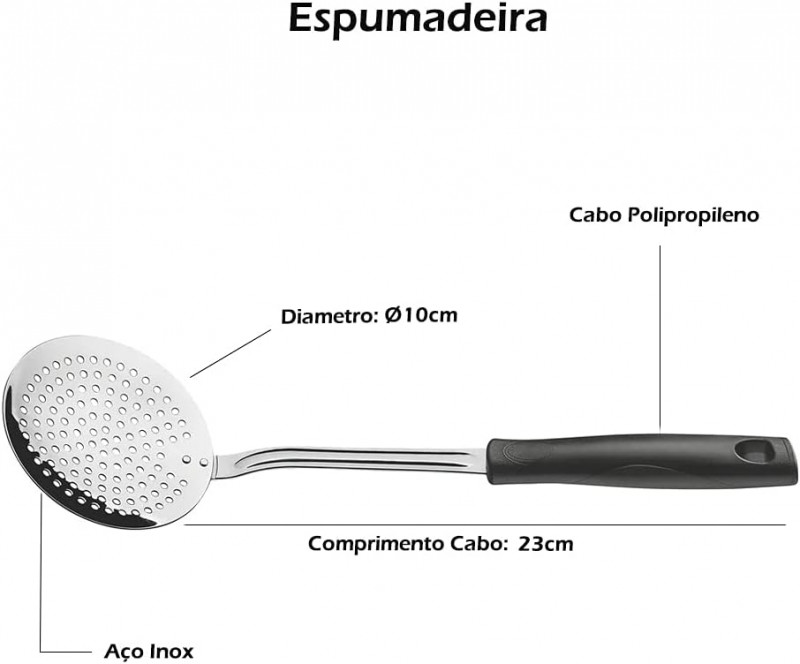 Jogo De Utensílios Easy Em Aço Inox Cabo Polipropileno 5 Pçs