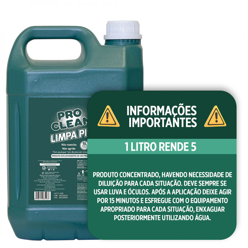 LIMPA PISO 5 LT PROCLEAN - PCLPP5 UN COM 1 UN