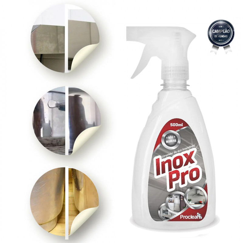 Limpa Inox 500 Ml C/ Gatilho Proclean Inox Pro - Pronto Uso
