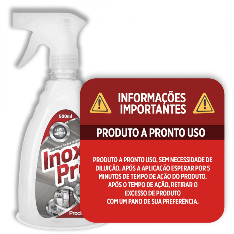 Limpa Inox 500 Ml C/ Gatilho Proclean Inox Pro - Pronto Uso
