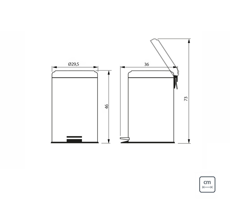 Lixeira Inox Pedal Brasil 20 Litros Tramontina 94538120 Cor Cinza