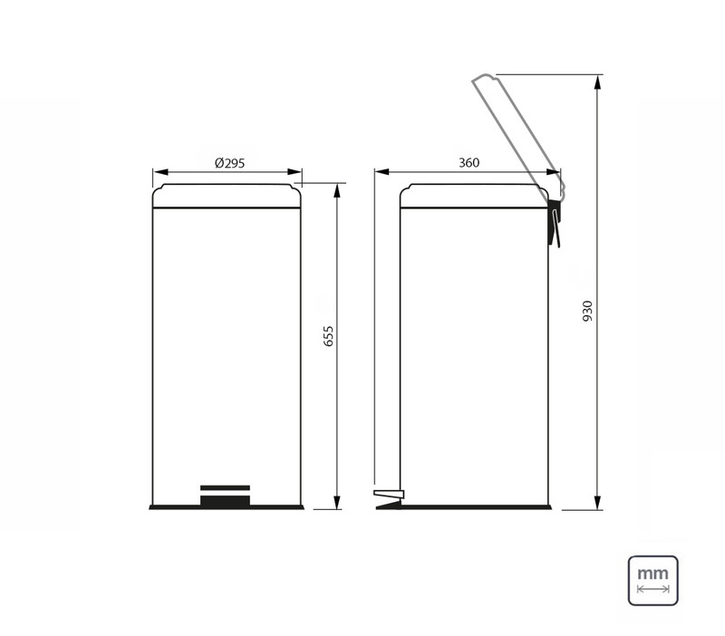 Lixeira Inox Com Pedal 30 Litros Tramontina Cor Cinza