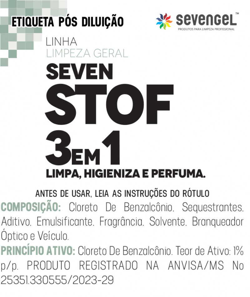 Limpador Uso Geral Stof 1 Litros 3 em 1 Sevengel -11741