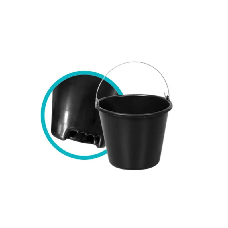 Balde Plasnew Reforçado Preto Alça De Ferro 20 Litros 278