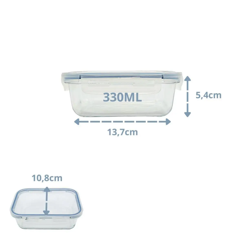 POTE RETANGULAR BORO 330 ML VD22284 MIMO - 8176 UN COM 1 UN