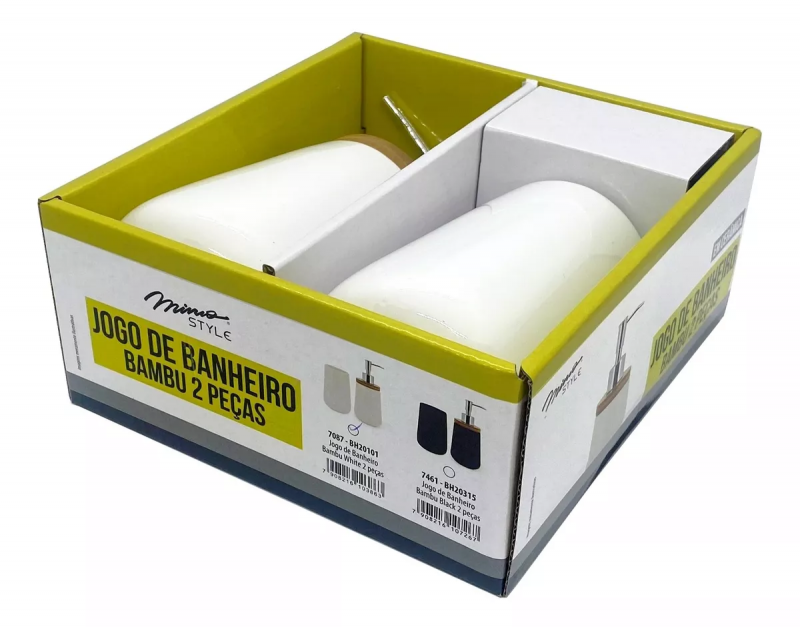 JG DE BANHEIRO BAMBU WHITE 2 PCS BH20101 - 7087 JG COM 2 UN
