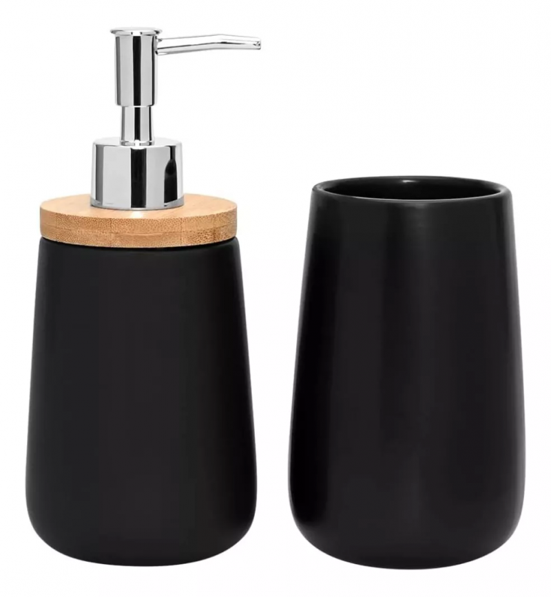 JG DE BANHEIRO BAMBU BLACK 2 PCS BH20315 - 7461 JG COM 2 UN