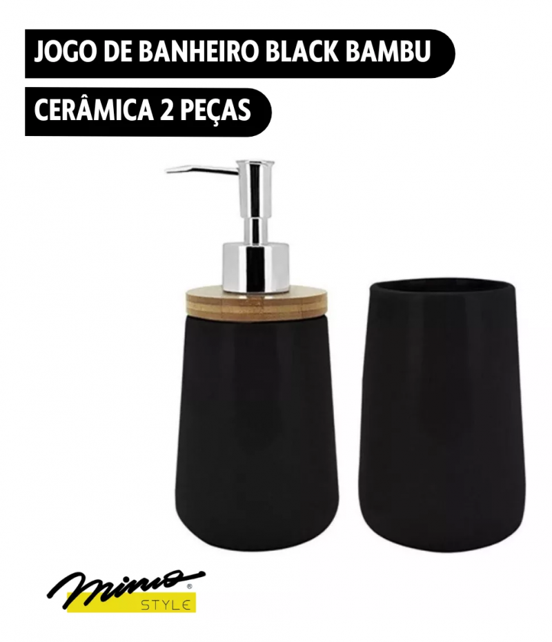 JG DE BANHEIRO BAMBU BLACK 2 PCS BH20315 - 7461 JG COM 2 UN