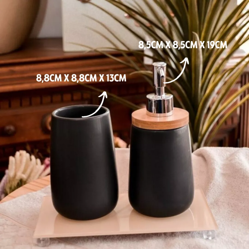 JG DE BANHEIRO BAMBU BLACK 2 PCS BH20315 - 7461 JG COM 2 UN