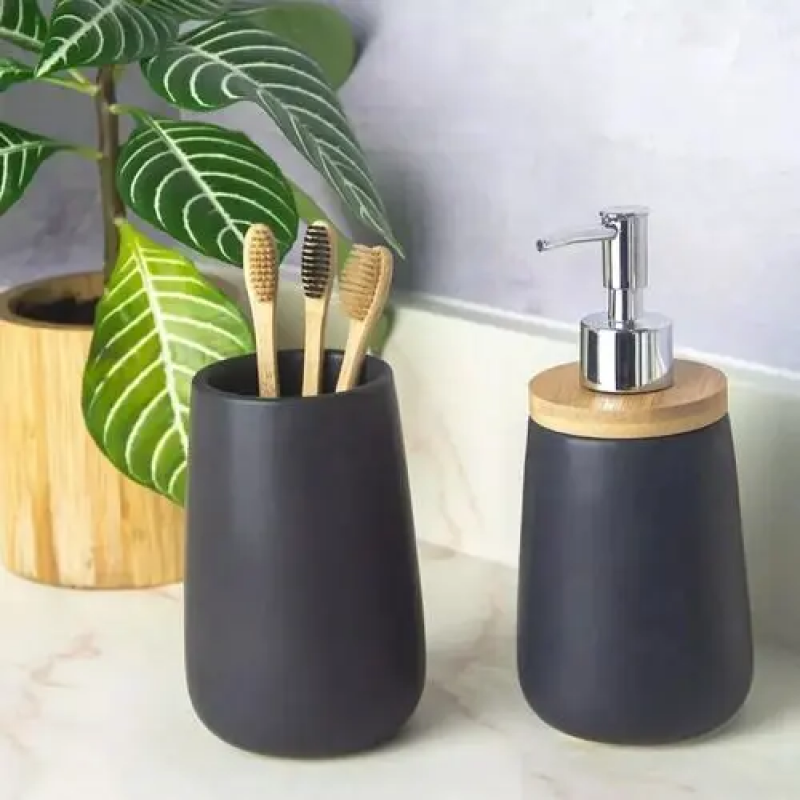 JG DE BANHEIRO BAMBU BLACK 2 PCS BH20315 - 7461 JG COM 2 UN