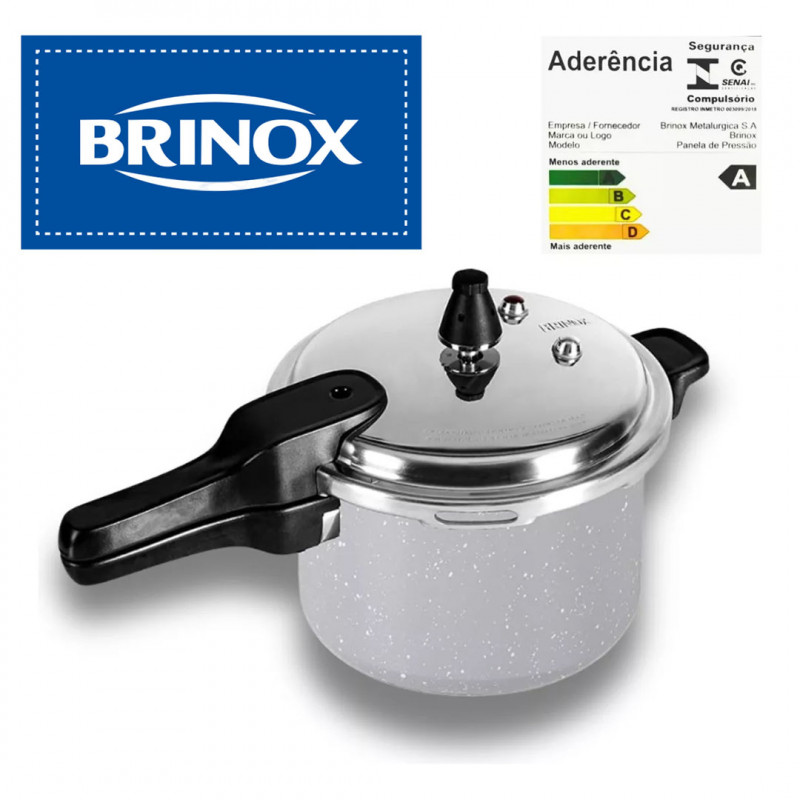 Panela Pressão Cinza Antiaderent Ceramic 4,2L Indução Brinox