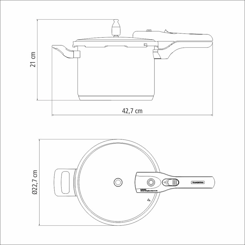 Panela De Pressão Tramontina Inox Fundo Triplo Brava 4,5L 