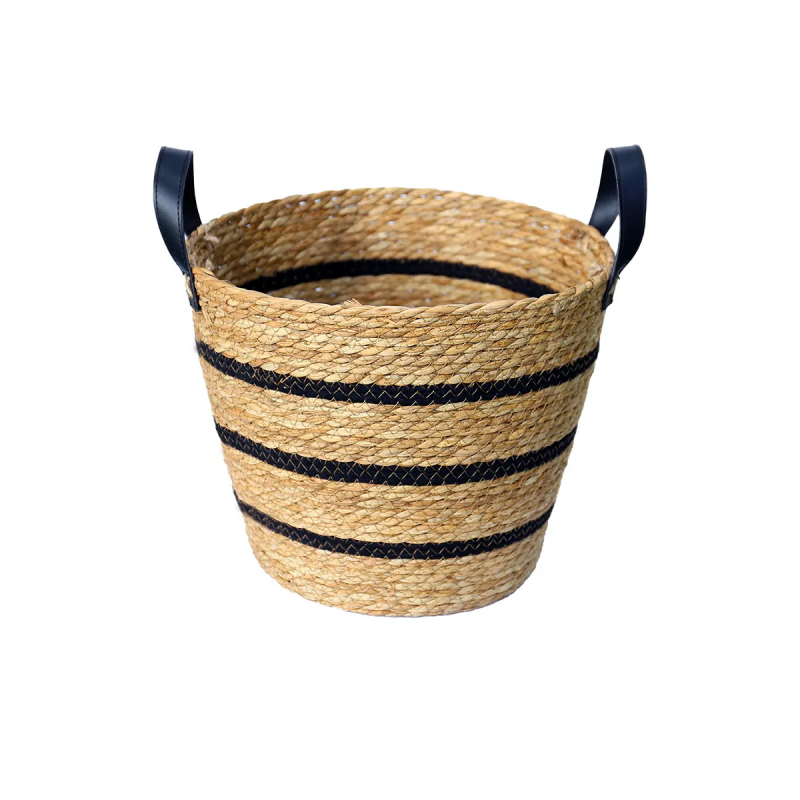 Cesto De Fibra Natural e Algodão C/ Alça Multiuso 33x28 3005
