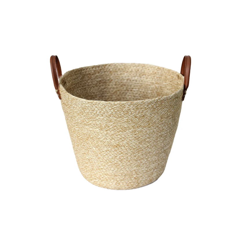 Cesto De Fibra Natural C/ Alça Multiuso 33x28 Paramount 3011