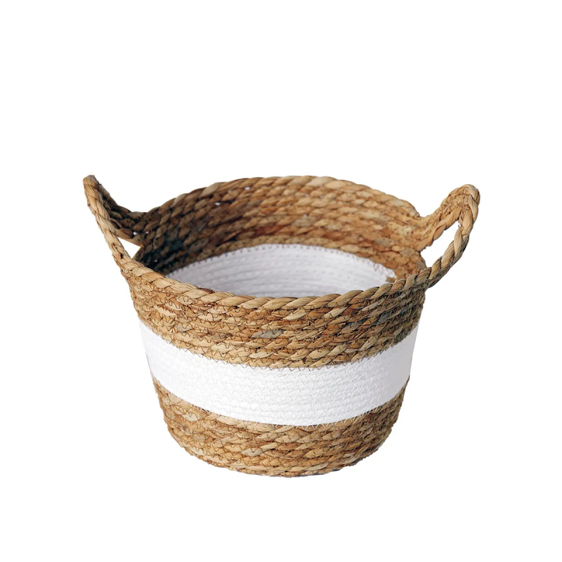 Cesto De Fibra Natural e Algodão C/ Alça Multiuso 25x17 3030