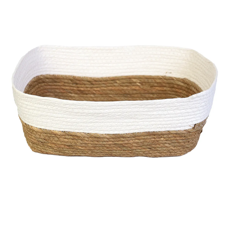 Cesto Organizador Fibra Natural Decorativo 35x28x13cm 3048