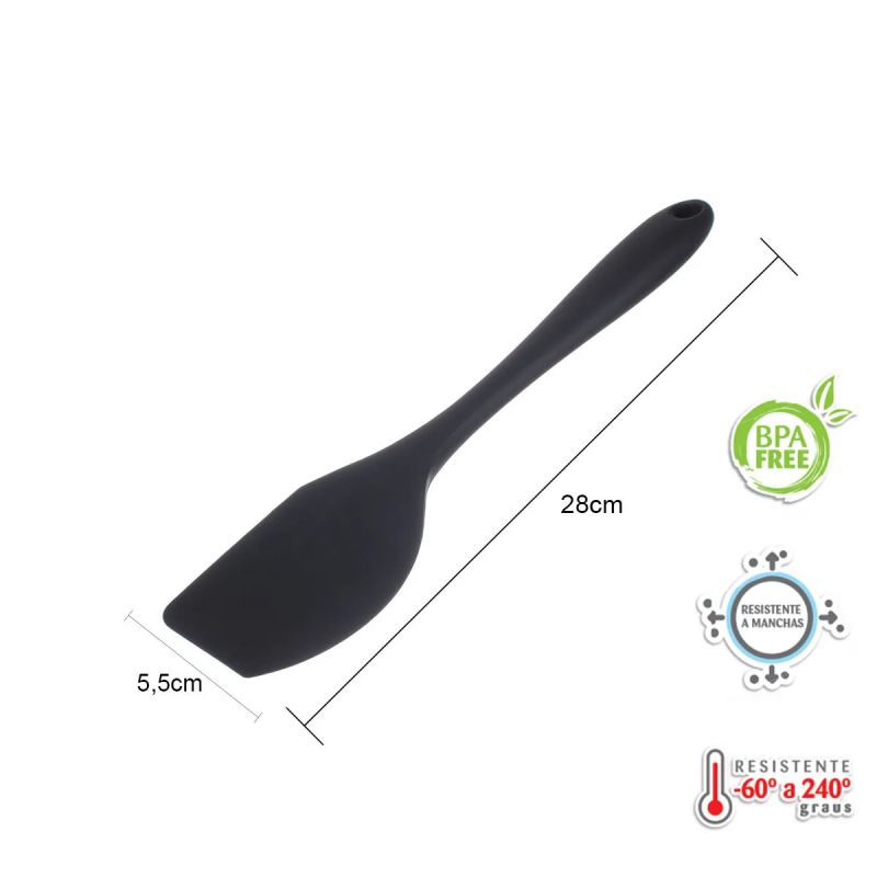 ESPATULA ARREDONDADA SILICONE PRETO WECK - 5069 UN COM 1 UN