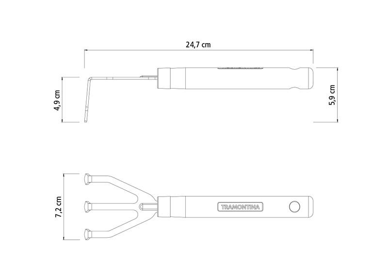 Ancinho 3 Dentes Com Cabo De Madeira Tramontina Jardinagem