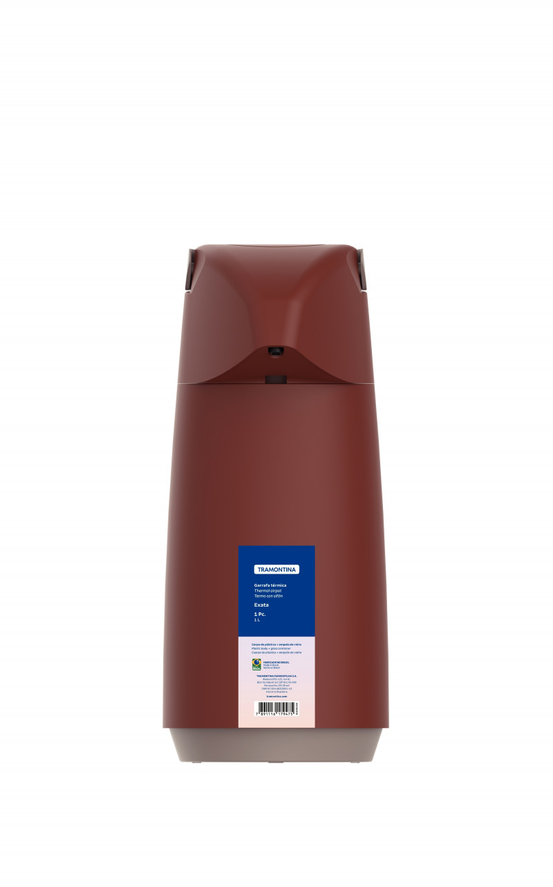 GARRAFA TERMICA PRESSAO 1 LT EXATA TRAMON - 61639/106 VERM UN COM 1 UN